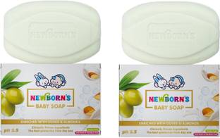 Newborn's Baby Soap Enriched with Olive and Almond Pack of 2