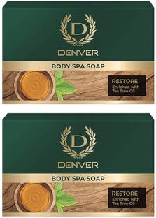 DENVER Restore Body Spa Soap - 125GM Each (Pack of 2) | Enriched With Tea Tree Oil