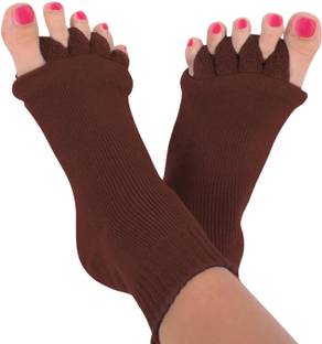 USOXO Cotton Foot Alignment Socks I Finger Toe Separator I Free Size for Men & Women Foot Support