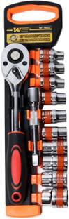 WallVilla 1/'Pipe Wrench Heavy Ratchet Combination Socket Wrench Set Tools Single Sided Socket Wrench