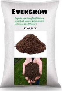 EVERGROW Cow Dung Manure Fertilizers for Plants & Home Gardening - 10 KG Manure