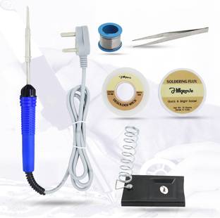 Hillgrove 6in1 25W Soldering Iron Kit | 5 Meter Soldering Wire | Soldering Flux | Stand | Wick | Tweezer 25 W Simple