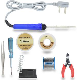 Hillgrove Electric Gadget 8in1 New Mobile Soldering Iron Equipment Tool Machine Combo Kit Set with Flux Paste and Wire 25 W Simple