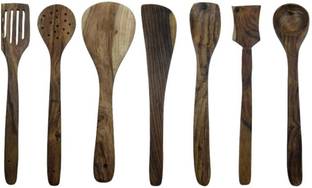 Smark Wooden Cooking Spoon/Karandi for Kitchen Tool (32cmX8cm)|Brown| Wooden Spatula