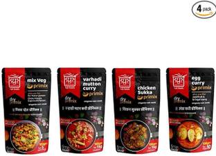 KYK FOODS Masala Combo of (Varhadi Chicken Curry,Varhadi Mutton,Chicken Sukka,Egg curry)