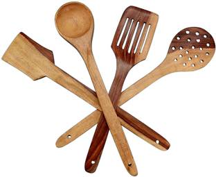 craftssrw SRW93 CRAFTSSRW SPOON SET OF 4 Wooden Serving Spoon Set