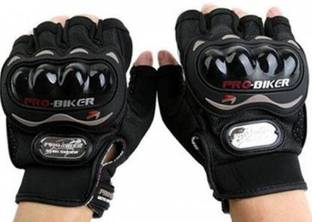 Probiker Pro Biker Half Cut Gloves Black L Size Driving Gloves (Black) Driving Gloves