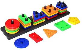 EBBSTONE Angle Geometric Plastic Blocks, Sorting & Stacking Toys for Toddlers and Kids