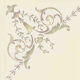 Kayra Decor Victorian Era Corner Ceiling Stencil KDRDSS1279 Size 16x16 Inch Stencil