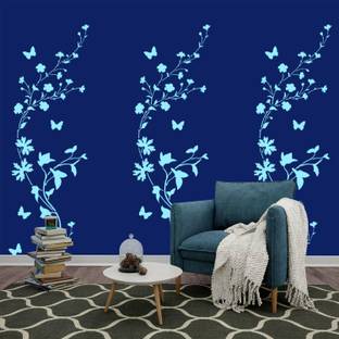 ARandNJ Size 16X24 Inch, Wall Stencils, Nature Theme- Tempting Floral Haze Design Wall Arts Stencils Painting Home Decor Paint Roller