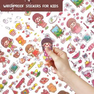 TREXEE 40 cm Cartoon Theme Kawaii Stickers - 60 PET Sheets Self Adhesive Sticker