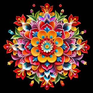 RSB HUB 32 cm 3D Rangoli sticker size 32x32 cm + 3PCS Switch Board stickers Combo Self Adhesive Sticker
