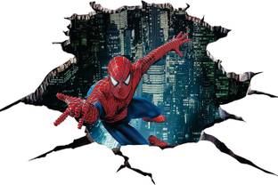 RKDECOR 18 inch Spiderman Sticker for Floor Room Livingroom Home Wall Decor (Size 12x18 Inch)S21 Self Adhesive Sticker