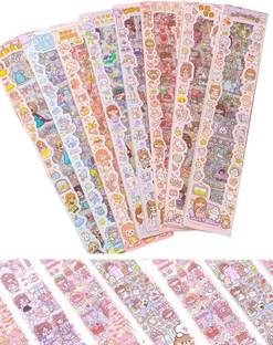 TREXEE 15.7 inch Cartoon Theme Kawaii Stickersfor Project, Japanese Style Each Sheet - 40 X 8 CM Removable Sticker