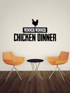 JNM Enterprise 60 cm UNIQUE DECALS Preparing to chicken Dinner With Winner Hen self adhesive Decals decorative wall sticker (PVC vinyl black Declas ) Size 120x 60 cm Self Adhesive Sticker
