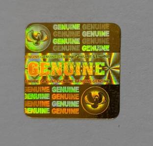 Securitech 1.4 cm Genuine Hologram , 14mm Square with rounded edges ,Gold (1000) Non-Reusable Sticker