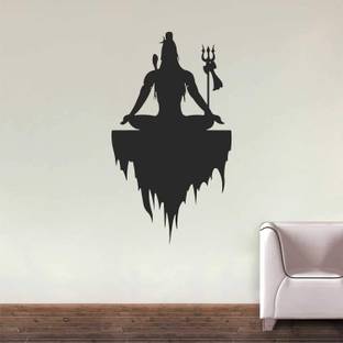 CreativeEdge 70 cm Mahakal Wall Sticker Self Adhesive Sticker