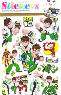 BTC 3 inch Ben10 cartoon stickers pack of 2 Removable Sticker