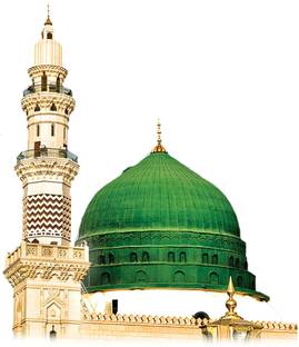 Azan Creation 55.88 cm Masjid nabawi Wall Sticker for Bedroom Size - 55X60CM Self Adhesive Sticker