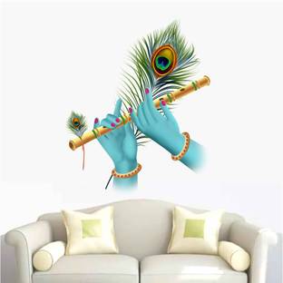 Azan Creation 53 cm Krishna flute Wall sticker & Mural sticker Size - 53x58cm Self Adhesive Sticker