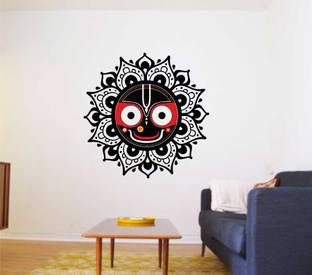 Azan Creation 24 inch Jagannath Wall Sticker Size : 24x24inch Self Adhesive Sticker