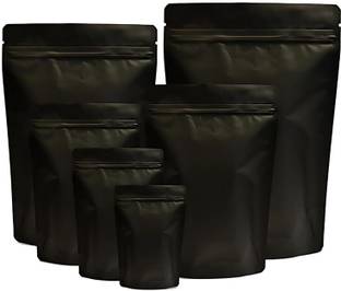Velexe Matte Black Reusable Zip Lock Plastic Storage Pouch