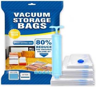 Cltllzen Zip lock Vacuum Storage Space Saver Bags with Compact Hand Pump High Volume Travel Storage Vacuum Bags