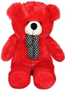 msy teddy bear 3 feet red gift for girl tedd ber (90cm)red  - 90 cm