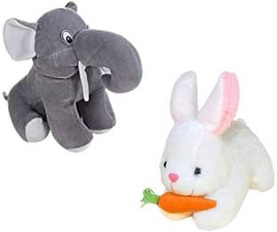 Cutepie Super Soft Toy Combo Pack of 2 (Elephant & White Rabbit)  - 30 cm