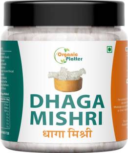 Organic Platter Dhaga Mishri|Thread Mishri|Dhage wali Misri Crystal|Dora Mishri|Kuja Misri (Jar) Sugar