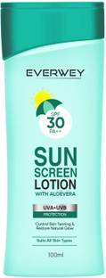 Everwey Sunscreen - SPF 50 PA++ Tan Removal Sun Protection SPF Lotion With Aloe Vera