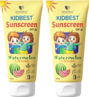 HealthBest Sunscreen - SPF 50 PA+++ Kidbest Sunscreen for 3-13 Years Kids | Each Pack of 100ml (Pack of 2)