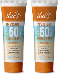 Iba Sunscreen - SPF 50 PA++++ Invisible Sunscreen For All Skin Types Gel Based Oil Free Matte Finish