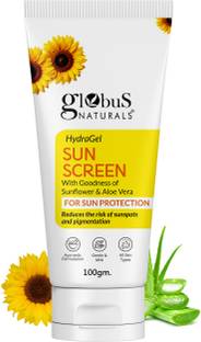 Globus Naturals Sunscreen - SPF 50 Hydra Gel With Goodness of Sunflower & Aloe vera For Sun Protection
