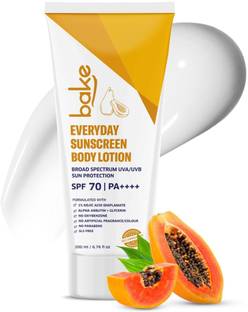 Bake Sunscreen - SPF 50 PA++++ Everyday Sunscreen Body Lotion SPF 50 PA+++ for Tanning & Sun Protection