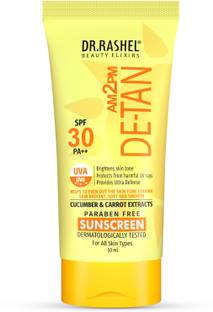 DR.RASHEL Sunscreen - SPF 30++ PA++ DE-TAN SUNSCREEN SPF 30++ PA++ ULTRA DEFENSE WITH CUCUMBER & CARROT EXTRACT