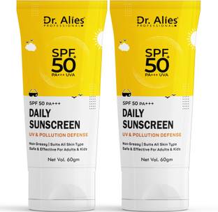 Dr. Alies Professional Sunscreen - SPF 50 PA+++ Sunscreen Lotion SPF50 PA+++ Sunblock Cream For Indian Skin - (pack-2)