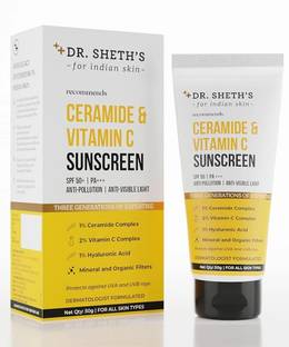 Dr. Sheth's Sunscreen - SPF 50 PA+++ Ceramide & Vitamin C| In-Vivo Tested| SPF 50+ Pa+++| All Skin Types