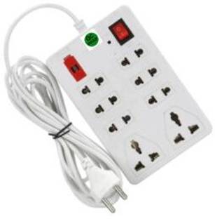 TOOLART vbxc_ToolART_Extension Board surge Protector 8 Socket Extension Boards(White,2m) 8  Socket Extension Boards