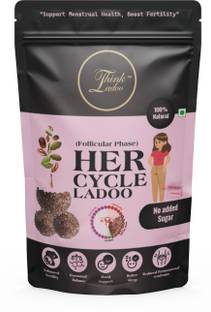 Think Ladoo Her Cycle Follicular Phase Laddu, Dates Sweetened, No Sugar, Gluten-Free, 20pcs Pouch