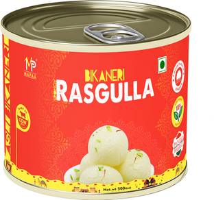 MAPAA Bikaneri Premium Spongy Rasgulla, Mithai, Ready to Eat Indian Sweet Tin