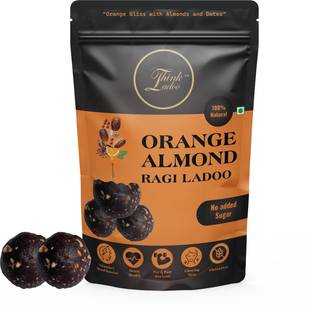 Think Ladoo Orange Almond Ragi Ladoo | 20pcs, Gluten-Free, Natural, No Added Sugar Pouch