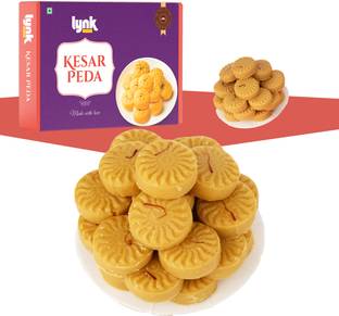 Lynk Kesar Peda - Sweeten Your Special Day, Indian Sweet, Kesar Mithai Box