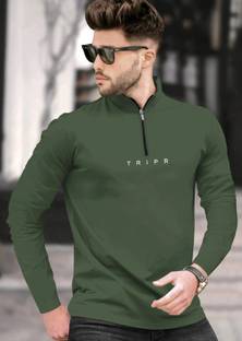 Solid Men Dark Green T-Shirt