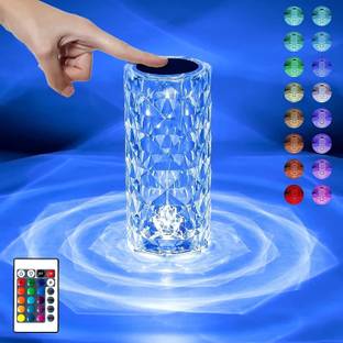 XAMILE Rose Diamond Table Lamp,16 Color Changing RGB Touch & Remote Control Night Lamp