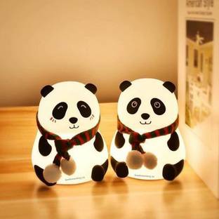 GEEKMONKEY Silicone Panda Lamp – LED Night Light | Chargeable Lamp | Panda with a Muffler Night Lamp