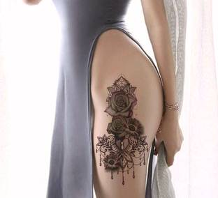 The Canvas Arts Dark Desire temporary tattoo sticker waterproof girls women flower butterfly