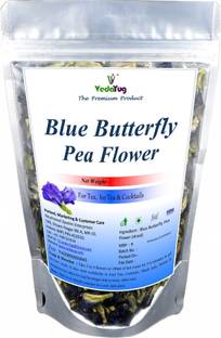 VY VedaYug Premium Blue Butterfly Pea Flower Drinks, Iced Teas, Coolers, Cocktails, 20g Herbal Tea Pouch