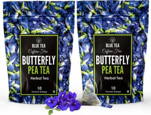 BLUE TEA Dried Butterfly Pea Flower Tea - 20 Pyramid Tea Bags | Herbal Tea Herbal Tea Pouch