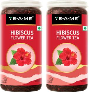 TE-A-ME Hibiscus Tea - 100g (Pack of 2) | 100% Natural Dried Hibiscus Flowers | Herbal Tea Plastic Bottle